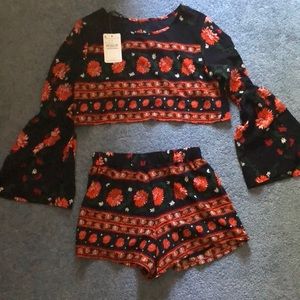 Never Worn!! Two piece romper set